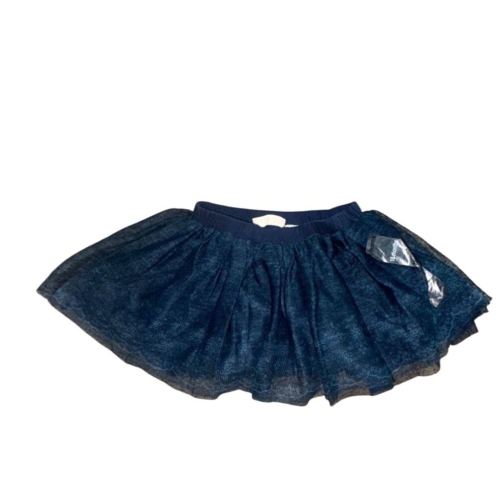 First Impressions infant/Toddler Tulle Overlay Skirt-Navy Blue-18 Months-NWT